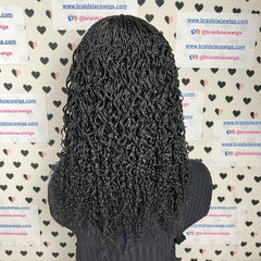 Wavy Curls Lace Closure Box Braid Curly Braids Braided Lace Closure Frontal Wig