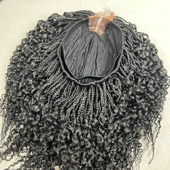 Peluca trenzada rizada del cierre del cordón de las trenzas de la media caja de los rizos ondulados para las mujeres negras