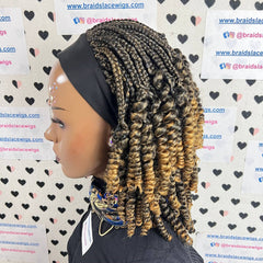 Curly Headband Wig Short Curls Spring Curls Box Braids Ombre Braided Wigs