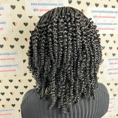 Corto rizos espiral primavera rizo rizado diadema peluca trenzada caja trenzas pelucas