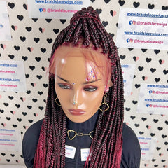Braided Lace Wig Big Braids 13x4 Lace Frontal Ombre Box Braid Lace Frontal Wig