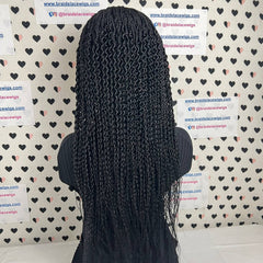 Braided Head Band Wig, Twist Curls, Half Box Braids Curly Braid Wigs 22 Inches