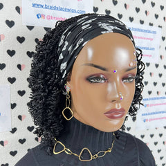 Trenzas senegalesas pequeñas, rizos cortos, diadema rizada, pelucas, banda para la cabeza trenzada