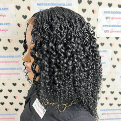 Peluca trenzada rizada del cierre del cordón de las trenzas de la media caja de los rizos ondulados para las mujeres negras