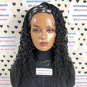 Ondulado Rizos Diadema Peluca Rizada Trenzada Caja Pequeña Trenzas Pelucas Para Mujeres Negras