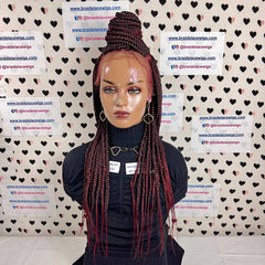 Braided Lace Wig Big Braids 13x4 Lace Frontal Ombre Box Braid Lace Frontal Wig