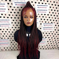 Ready To Ship Braided Wig Lace Frontal Box Braids Lace Front Wig 24 Inches