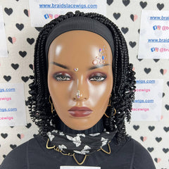 Caja corta trenzas rizos diadema rizada peluca trenzada banda para la cabeza pelucas para mujeres negras