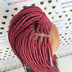 Pelucas delanteras del cordón de la peluca trenzada media de las trenzas de la caja frontal del cordón pelucas trenzadas del frente del cordón para las mujeres negras