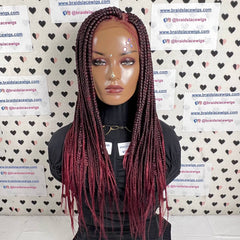 Braided Lace Wig Big Braids 13x4 Lace Frontal Ombre Box Braid Lace Frontal Wig