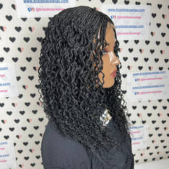 Wavy Curls Lace Closure Box Braid Curly Braids Braided Lace Closure Frontal Wig