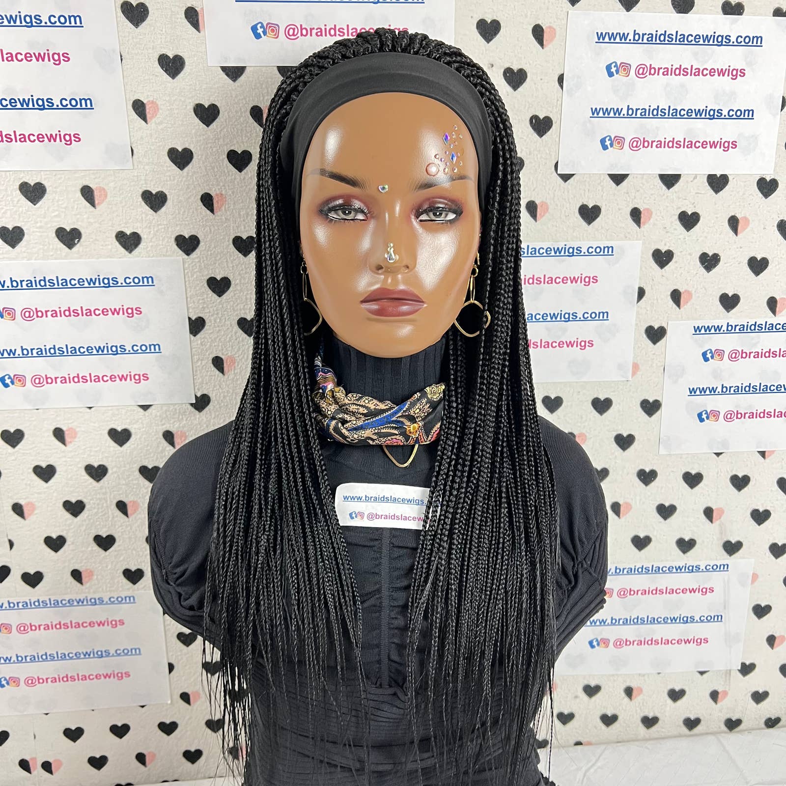 Headband Braid Wig Braided Head Band Box Braids Wigs For Black Women