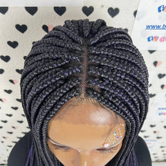 Pelucas trenzadas delanteras del cordón de las trenzas de la caja de Ombre púrpura del frente del cordón para las mujeres negras