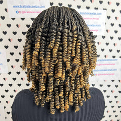 Curly Headband Wig Short Curls Spring Curls Box Braids Ombre Braided Wigs