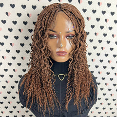 Lace Closure Box Braid Wavy Curls Braids Braided Lace Front Frontal Curly Wig
