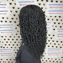 Wavy Curls Lace Closure Box Braid Curly Braids Braided Lace Closure Frontal Wig