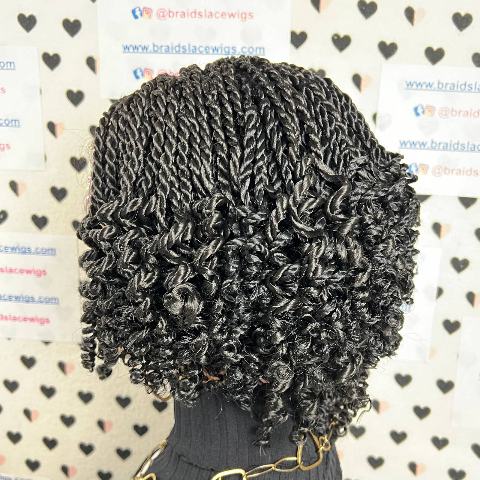 Short Curly Rope Twist Braid Twisted Braided Lace Closure Wigs For Black Women