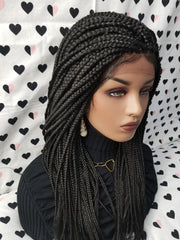 Braided Wig Box Braids Lace Front Wigs For Black Women 1b Black