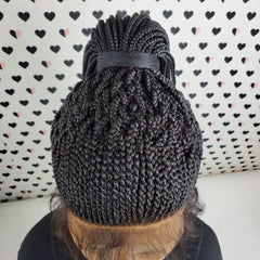 360 Lace Frontal Cornrows Ponytail Updo Box Braids Braided Lace Wig 1b/27