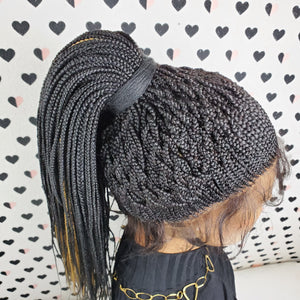 360 Lace Frontal Cornrows Ponytail Updo Box Braids Braided Lace Wig 1b/27