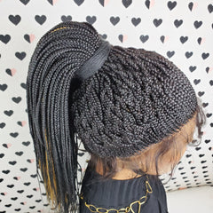 360 Lace Frontal Cornrows Ponytail Updo Box Braids Braided Lace Wig 1b/27