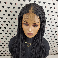 Cornrows Feedin Box Braids Braided Lace Front Wig Color 1b Black