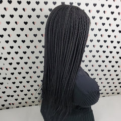 Cornrows Feedin Box Braids Braided Lace Front Wig Color 1b Black
