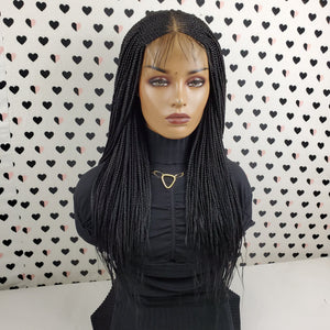 Cornrows Feedin Box Braids Braided Lace Front Wig Color 1b Black