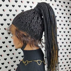 360 Lace Frontal Cornrows Ponytail Updo Box Braids Braided Lace Wig 1b/27