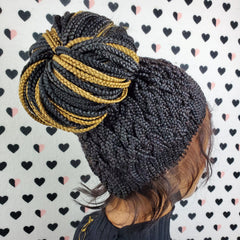 360 Lace Frontal Cornrows Ponytail Updo Box Braids Braided Lace Wig 1b/27