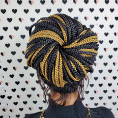 360 Lace Frontal Cornrows Ponytail Updo Box Braids Braided Lace Wig 1b/27