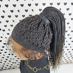 360 Lace Frontal Cornrows Ponytail Updo Box Braids Braided Lace Wig 1b/27