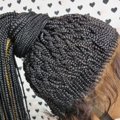 360 Lace Frontal Cornrows Ponytail Updo Box Braids Braided Lace Wig 1b/27