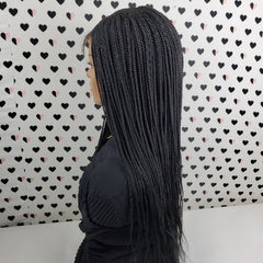 Cornrows Feedin Box Braids Braided Lace Front Wig Color 1b Black
