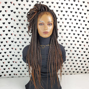 Box Braids Braided Lace Wigs Lace Front Wig Color 1b/30 Ombre 26 Inches