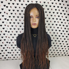 Box Braids Braided Lace Wigs Lace Front Wig Color 1b/30 Ombre 26 Inches