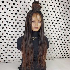 Box Braids Braided Lace Wigs Lace Front Wig Color 1b/30 Ombre 26 Inches