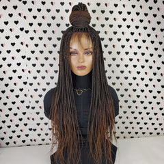 Box Braids Braided Lace Wigs Lace Front Wig Color 1b/30 Ombre 26 Inches