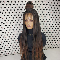 Box Braids Braided Lace Wigs Lace Front Wig Color 1b/30 Ombre 26 Inches