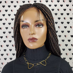 Box Braids Braided Lace Wigs Lace Front Wig Color 1b/30 Ombre 26 Inches