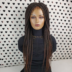 Box Braids Braided Lace Wigs Lace Front Wig Color 1b/30 Ombre 26 Inches