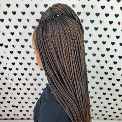 Box Braids Braided Lace Front Wig For Black Women Color 1b/30 Ombre 26 Inches