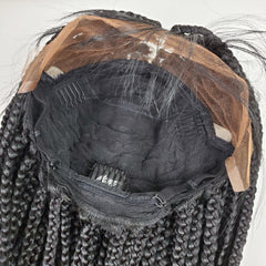 Peluca trenzada frontal de encaje 13x4, trenzas en caja, pelucas trenzadas con encaje frontal, Color 1b negro, 20 pulgadas
