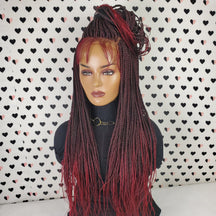 Handmade Braided Wig Lace Frontal Small Box Braids Lace Front Wig Color 1b/Bug Ombre 26 Inches