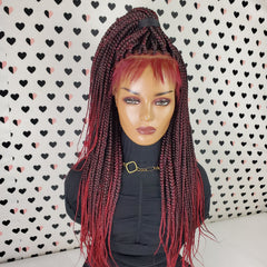 13x4 Lace Frontal Box Braids Braided Lace Front Wig Color 1b