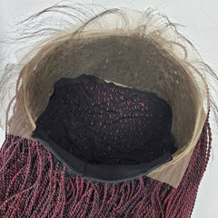 Tiny Twist Micro Braid Braided Lace Wig Color 1b Black Burgundy 28 Inches