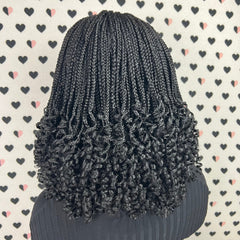 Curly Braided Wigs Box Braid Curls Wigs Color 1b Black