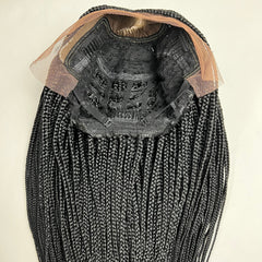 C Cut Cornrows Braided Wig Box Braids Lace Front Wigs Color 1b Black 20 Inches