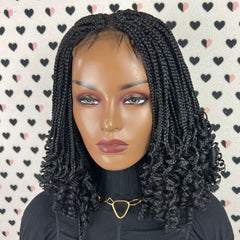 Pelucas trenzadas rizadas Caja Trenza Rizos Pelucas Color 1b Negro