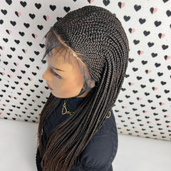 Cornrows Braids Braided Lace Front Wig Box Braid Ombre Wigs For Black Women
